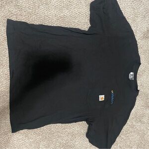 Carhartt Black Tee with Blue and Orange Logo